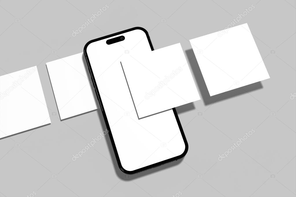 Anteprima di feed social coordinato su smartphone